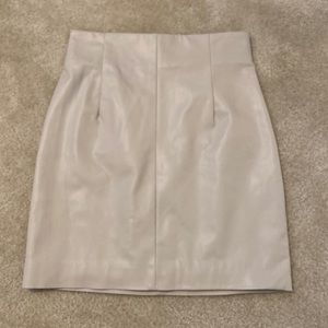 NWT H&M Cream Faux Leather Mini Skirt
